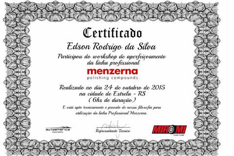 Certificado Menzerna - Condá Premium